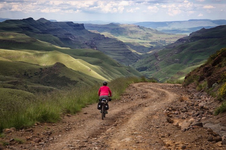 Bicycle Touring Lesotho - Sani Pass dirt road