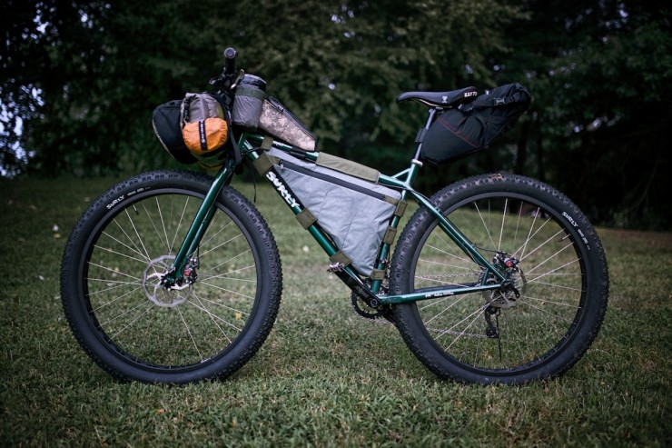 Surly Krampus - bikepacking, DIY Framebag, Revelate Seat Bag, OD Crank