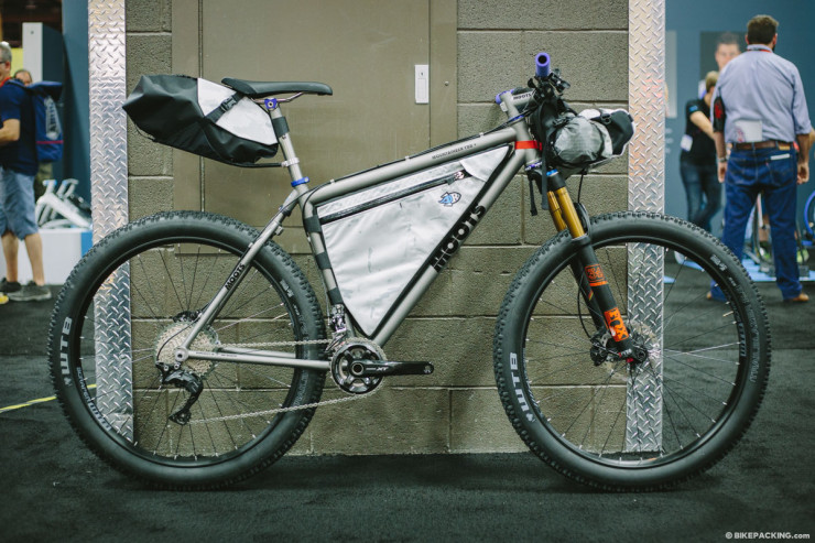 Moots Mountaineer YBB+ Bikepacking Bike, Porcelain Rocket Bags