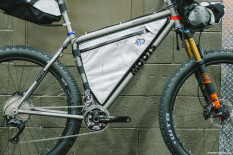 Moots Mountaineer YBB+ Bikepacking Bike, Porcelain Rocket Bags