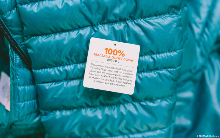 Patagonia Ultralight Down Jacket for bikepacking, Traceable Down