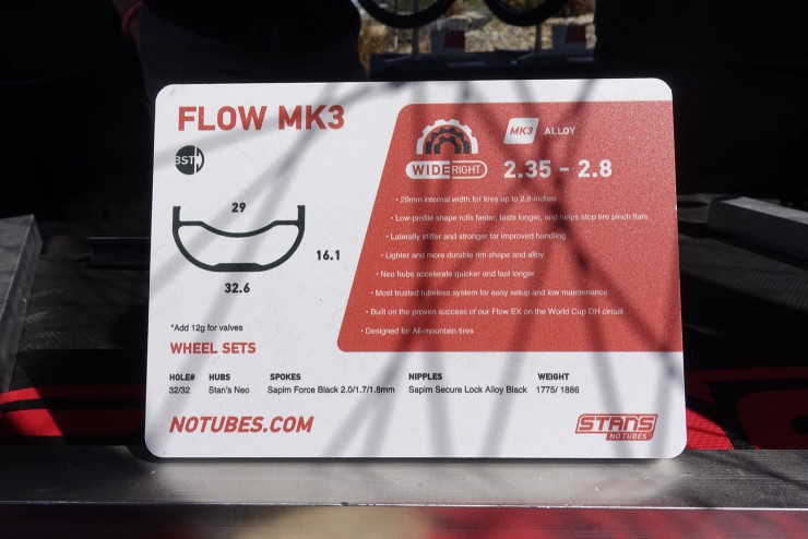 Stan's Flow Rims MK3, Wide Right
