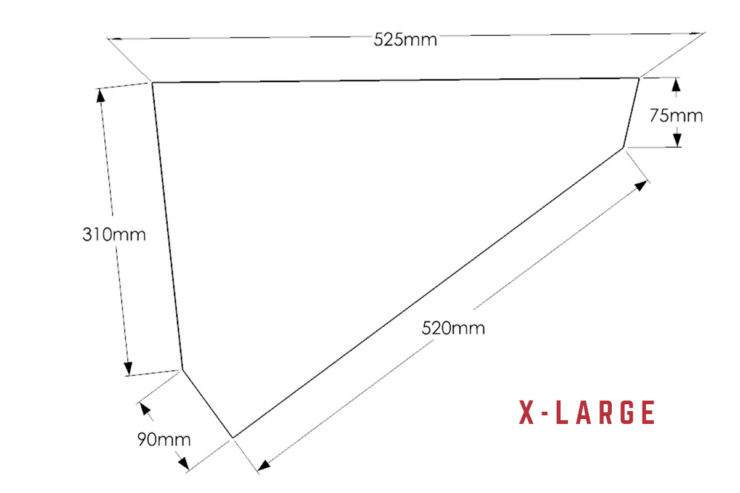 Porcelain Rocket 52Hz Frame Pack sizing diagram