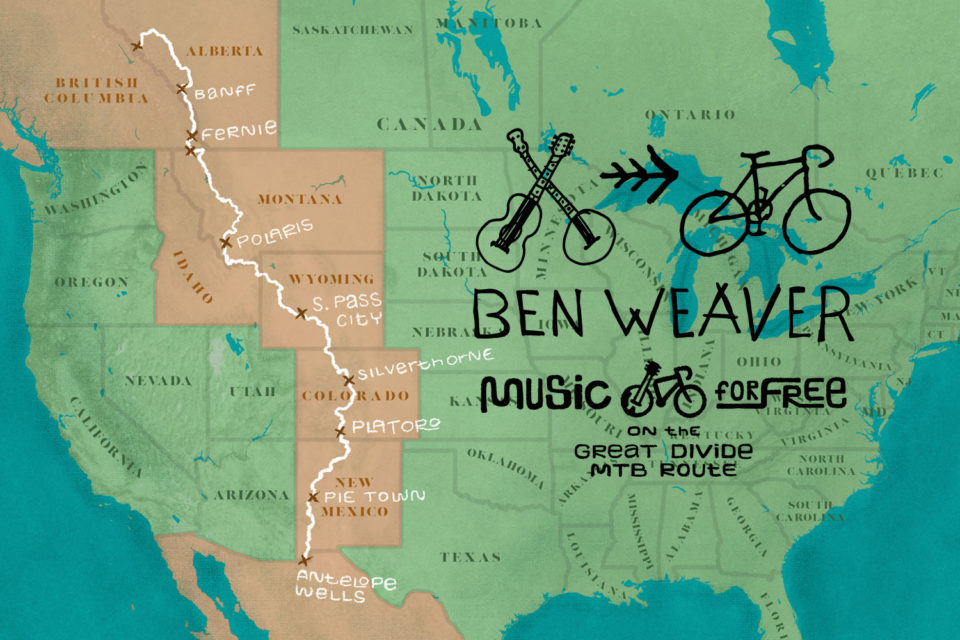 Ben Weaver Announces 15 Concerts Along The Great Divide MTB Route