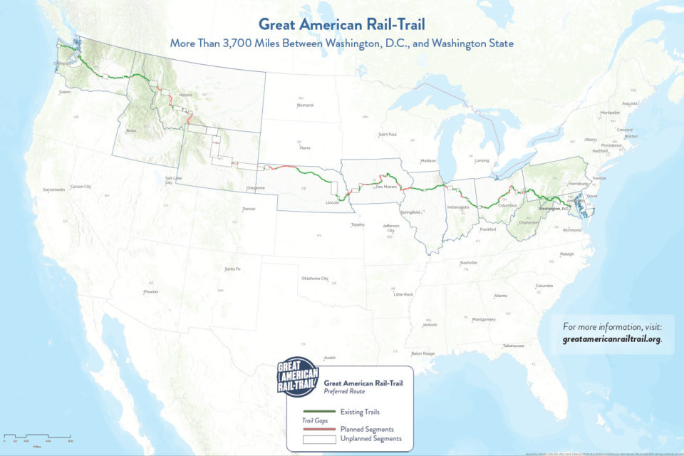 The Great American Rail-Trail Route