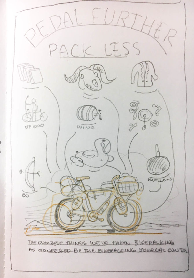 Pedal Further, Pack Less, Chris McNally, Watercolor Print