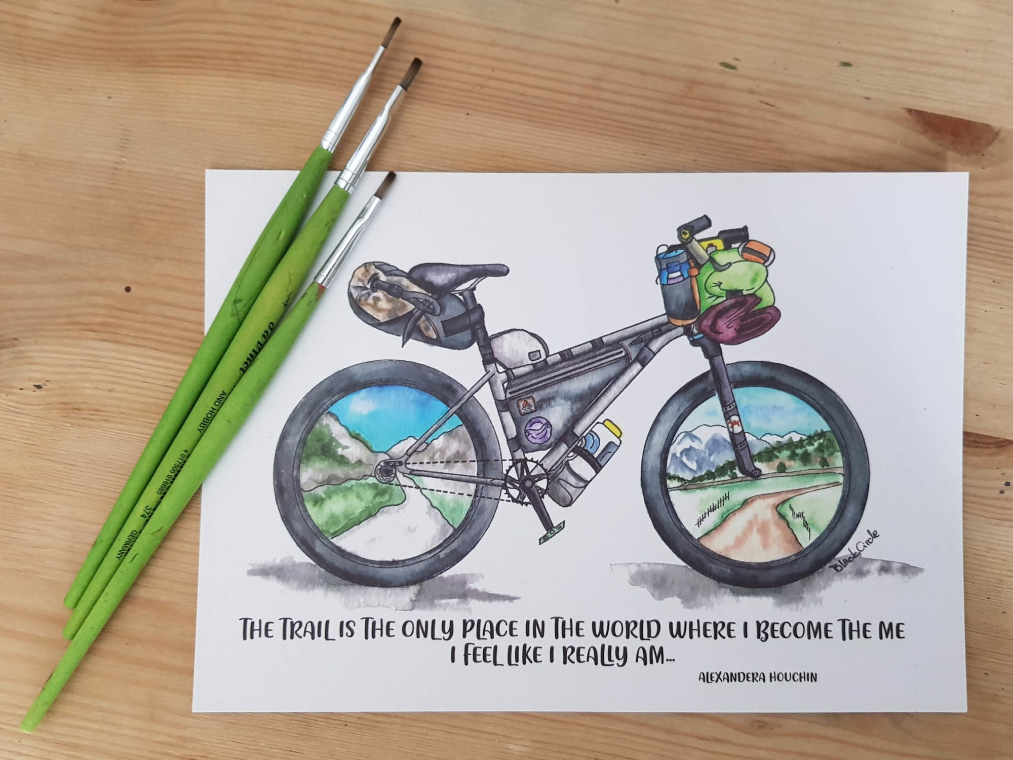 Gosia Black Bike Illustrations, Alexandera Houchin