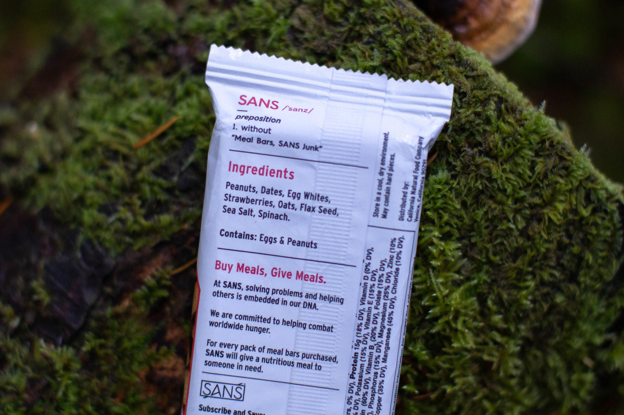 SANS Meal Bars Just the Good Stuff