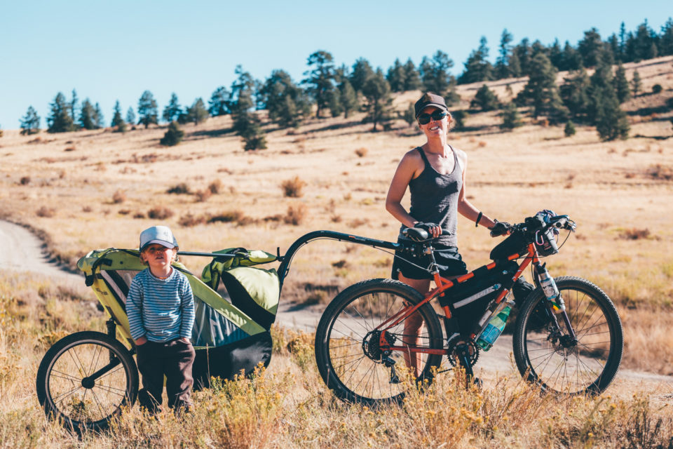 Bikepacking trailer family