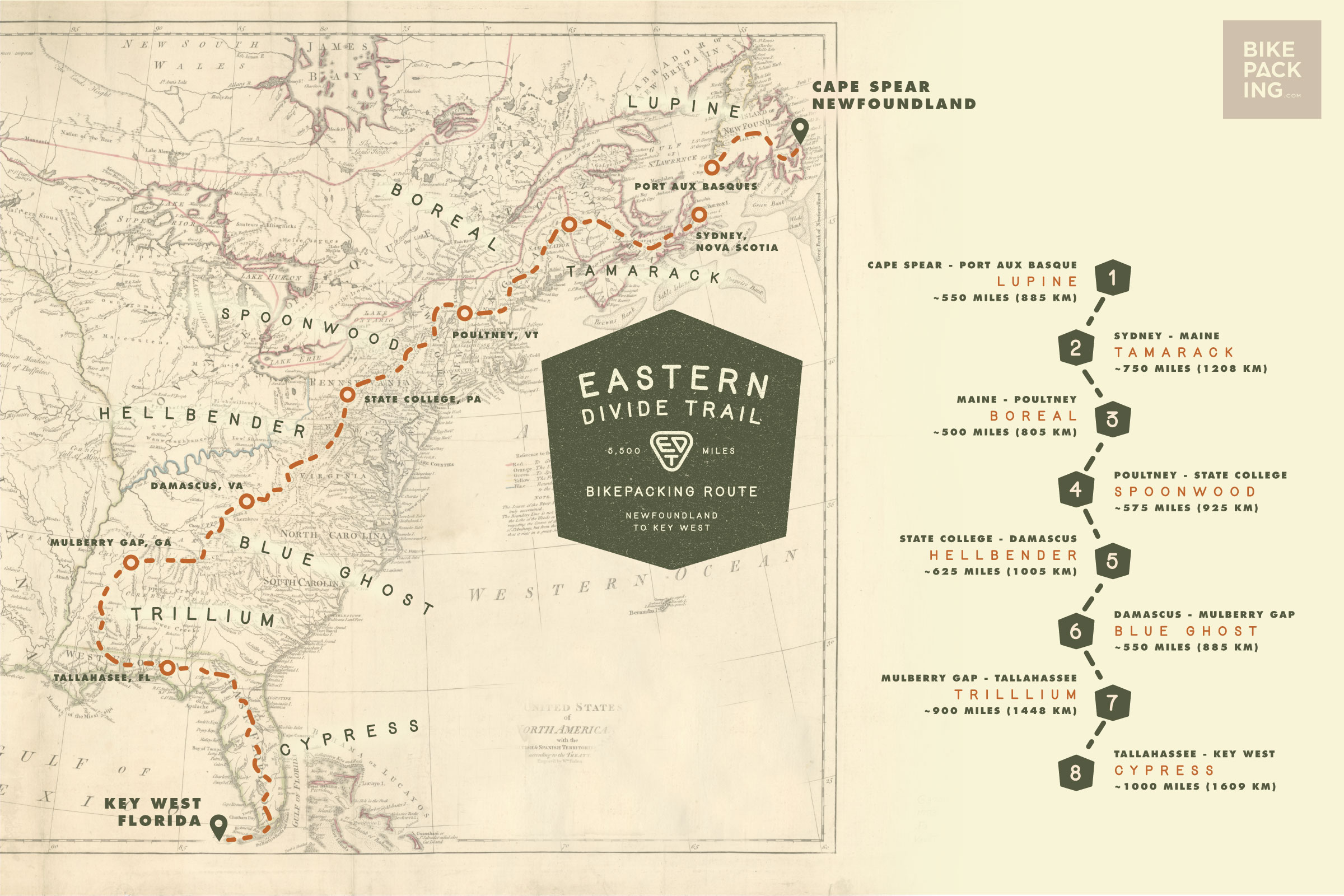 Eastern Divide Trail Map