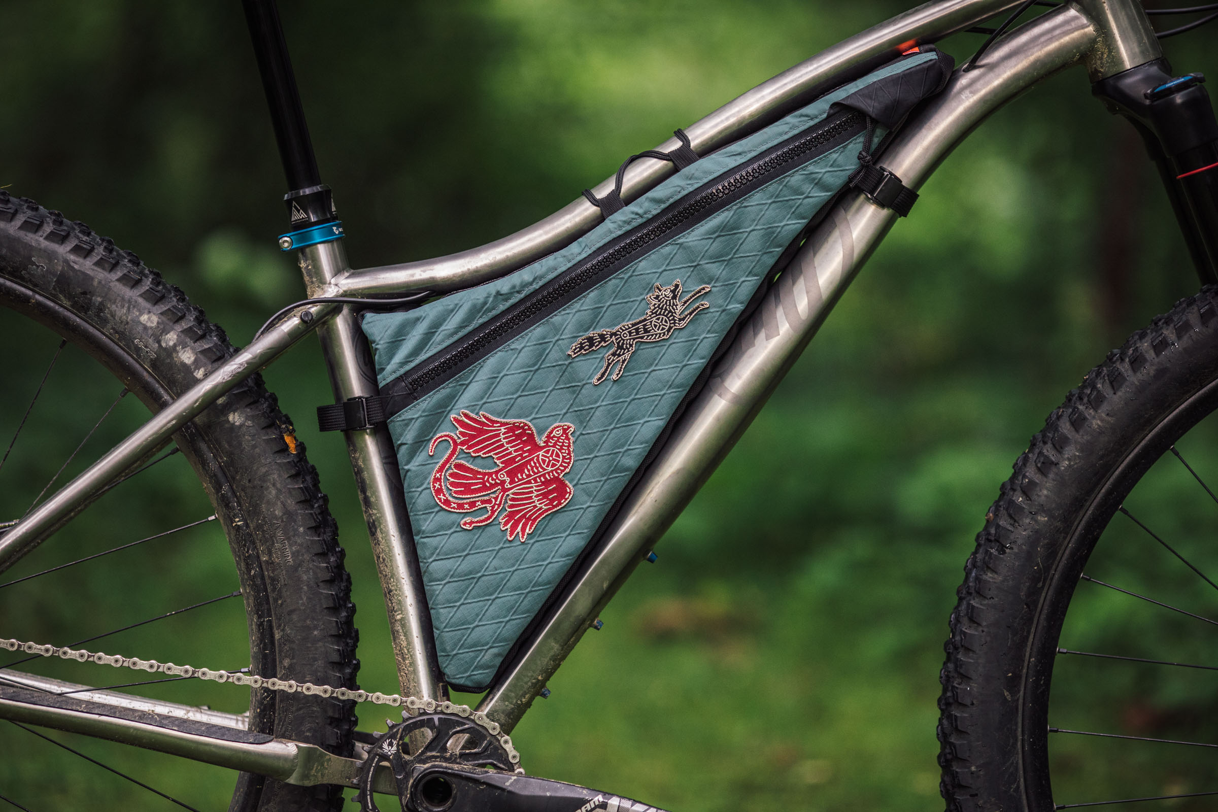 Waxed Canvas Saddle Handlebar Frame Bag For Bike Bicycle BLUE 