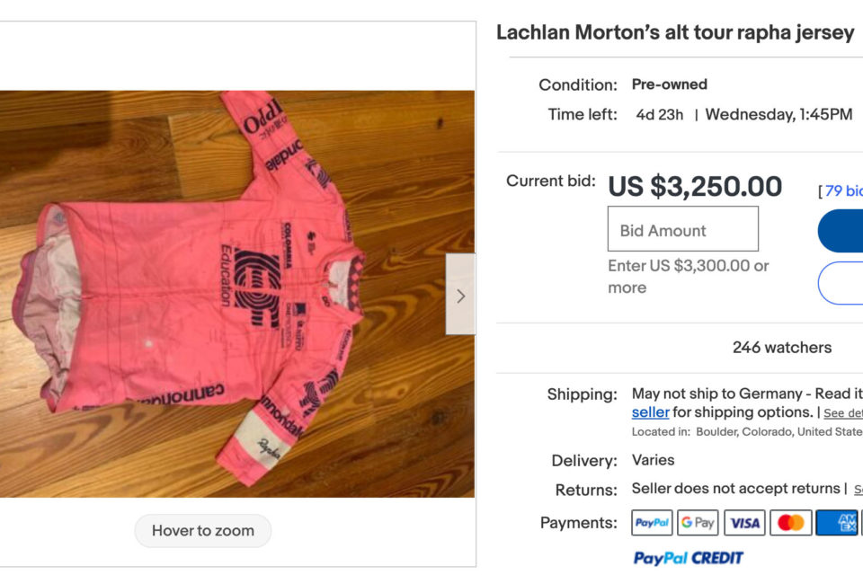 Lachlan Morton is Auctioning His Alt-Tour Jersey