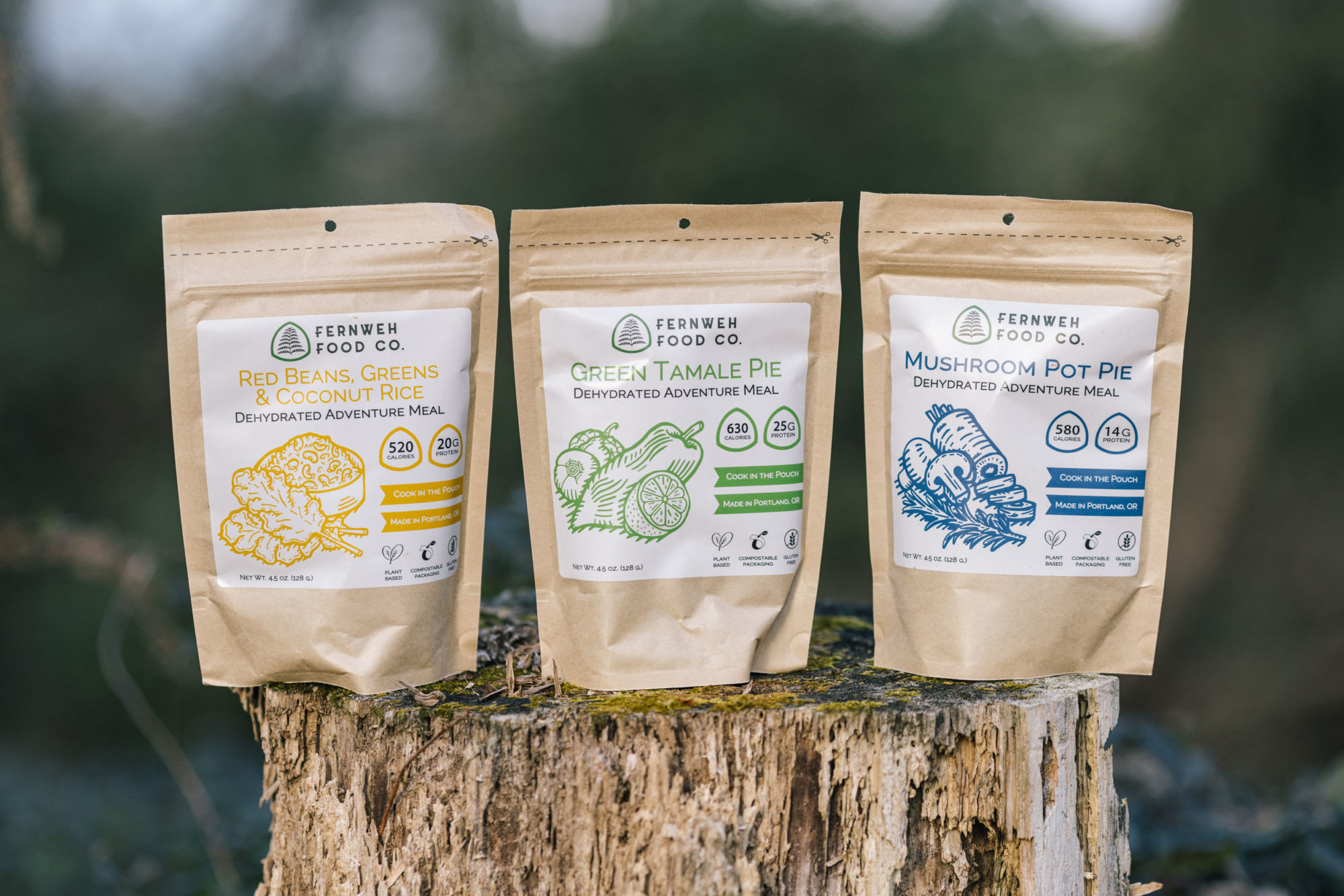 Fernweh Food, Camping Meals in Compostable Packaging, Biodegradable