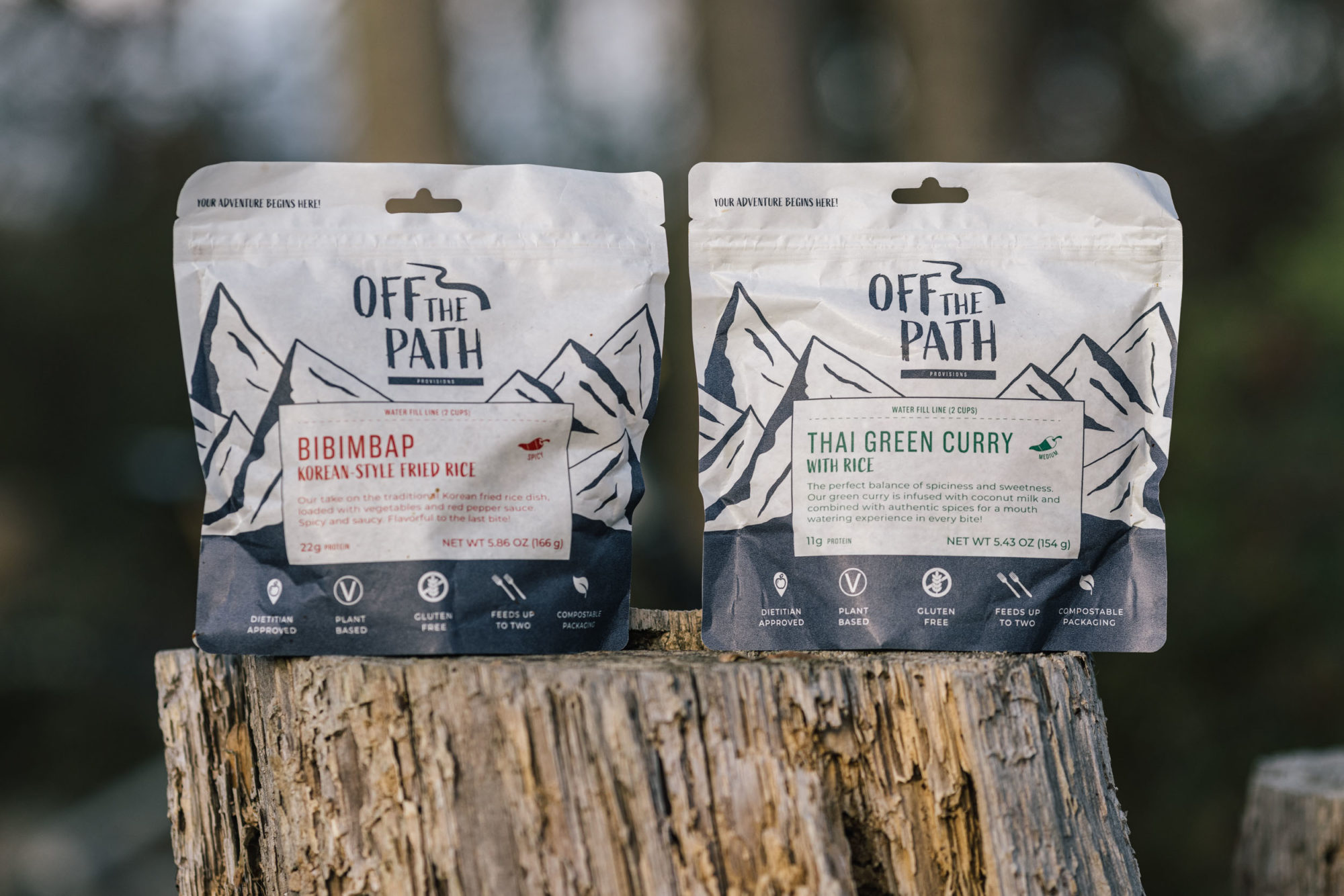 Off the Path , Camping Meals in Compostable Packaging, Biodegradable