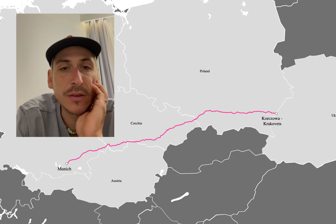 Lachlan Morton ride to the Ukraine Border