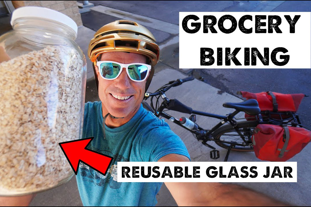 Plastic-free grocery biking