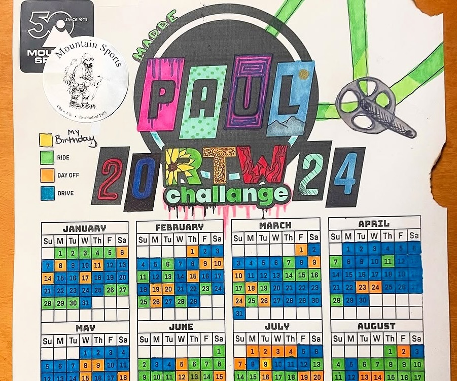 PAUL Ride to Work Challenge Sheet