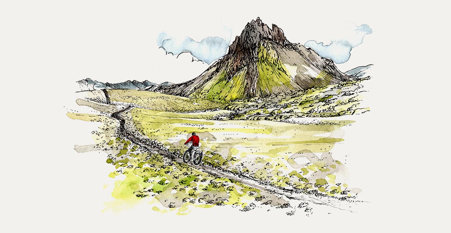 Bikepacking illustration