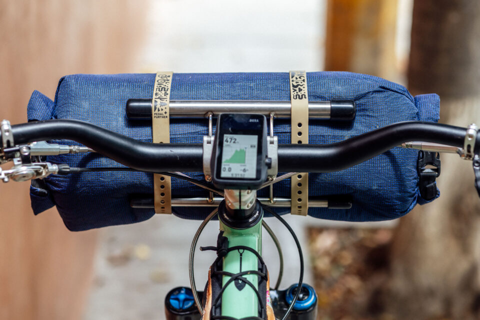 Mostly Forever Titanium Bedroll Harness Review, Handlebar Cradles