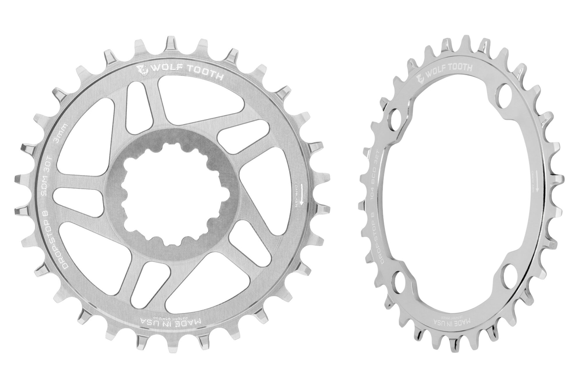wolf tooth raw silver mtb chainrings