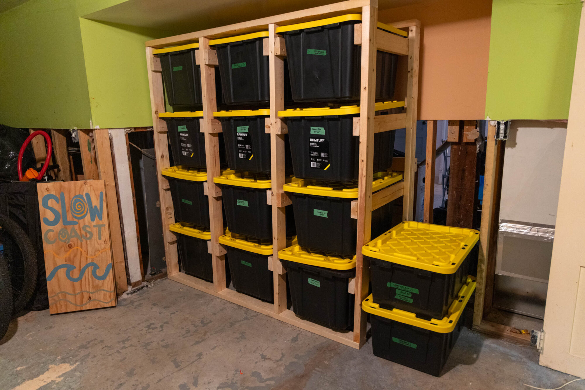 DIY gear tote storage