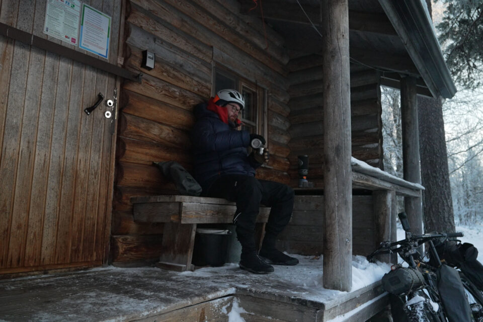 winter bikepacking lapland