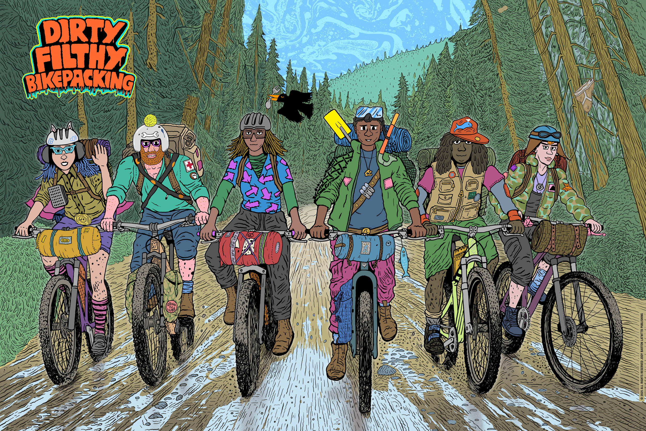 Jody Barton Illustration, Dirty Filthy Bikepacking