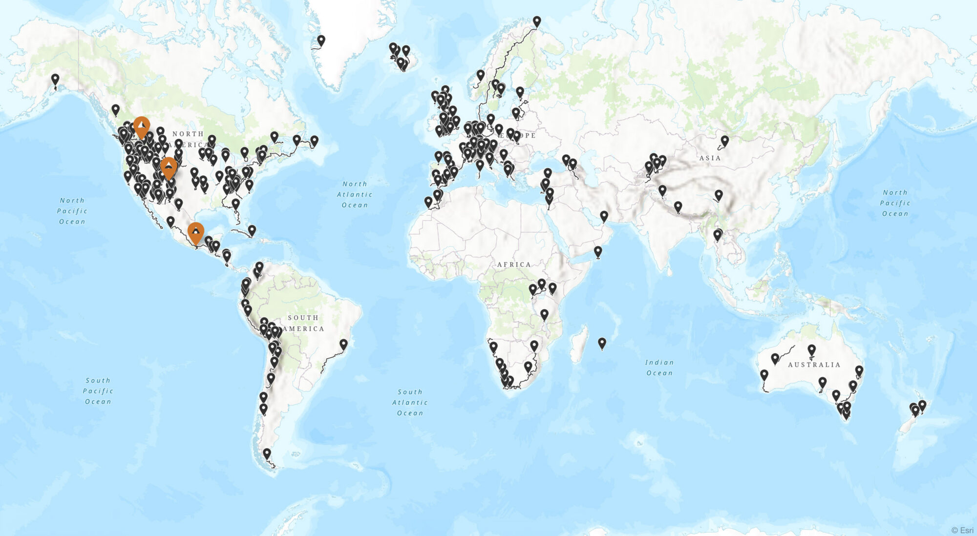 Worldwide Bikepacking Routes Map