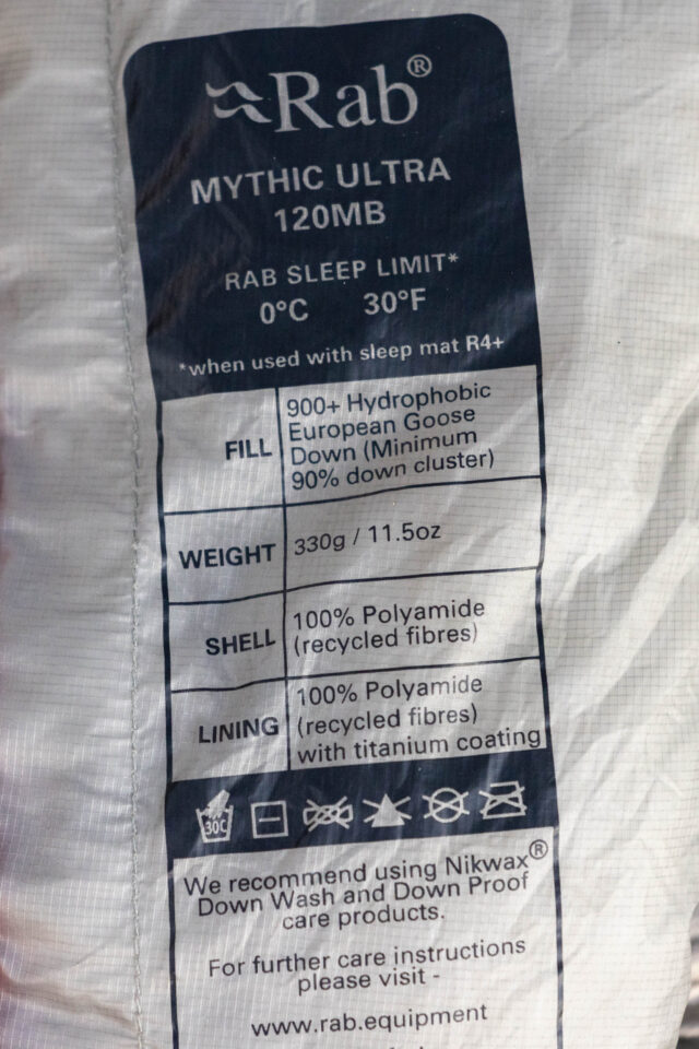 rab mythic ultra 120 review