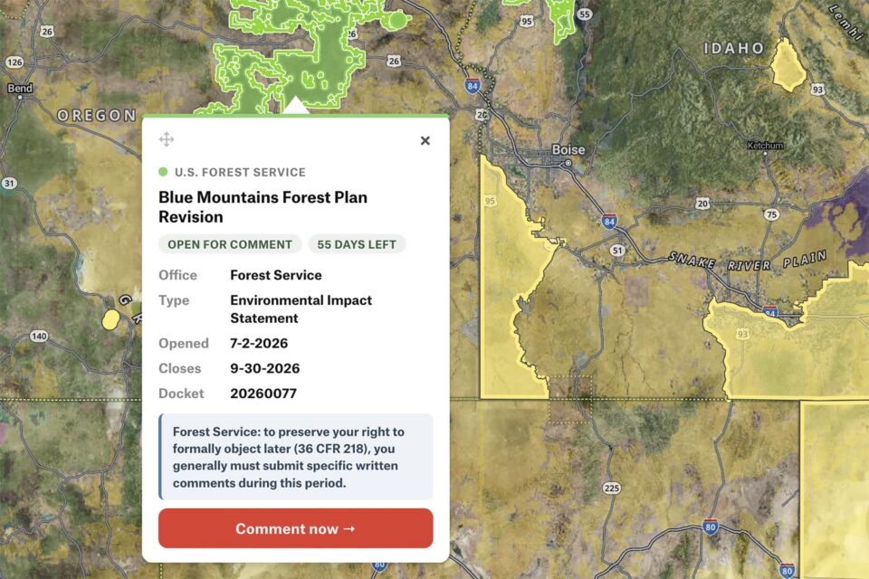 onX Maps Public Land Comment Map