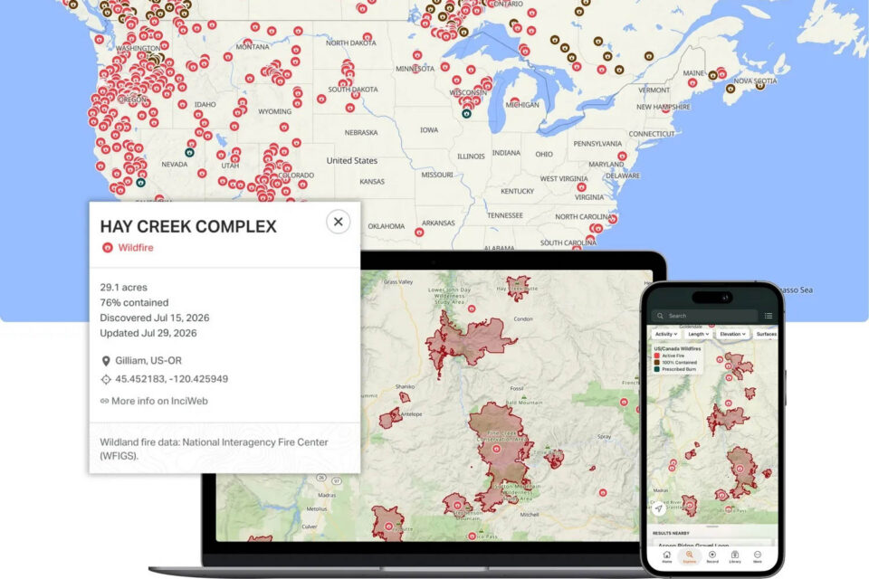 Ride with GPS Wildfire Layer
