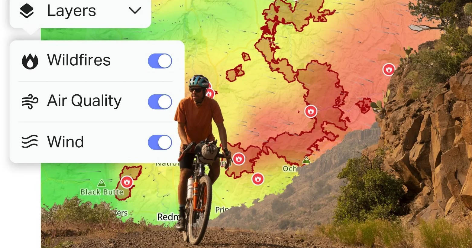 New Ride with GPS Wildfire Layer and Waiver Functionality