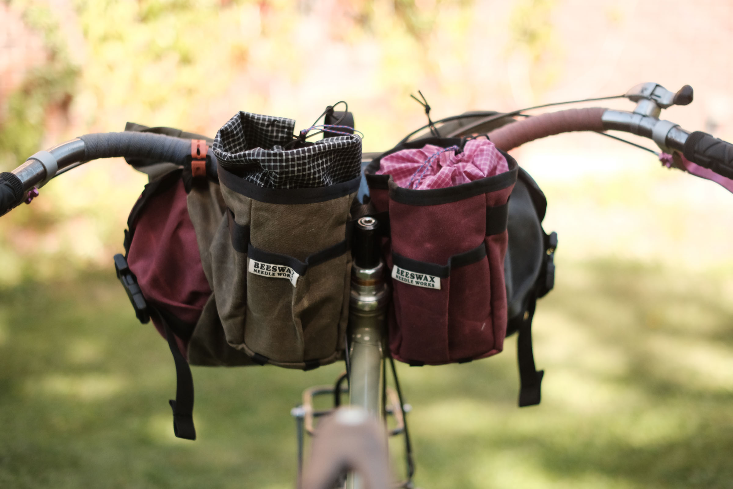 Fresh Handlebar and Stem Bags from Beeswax Needle Works