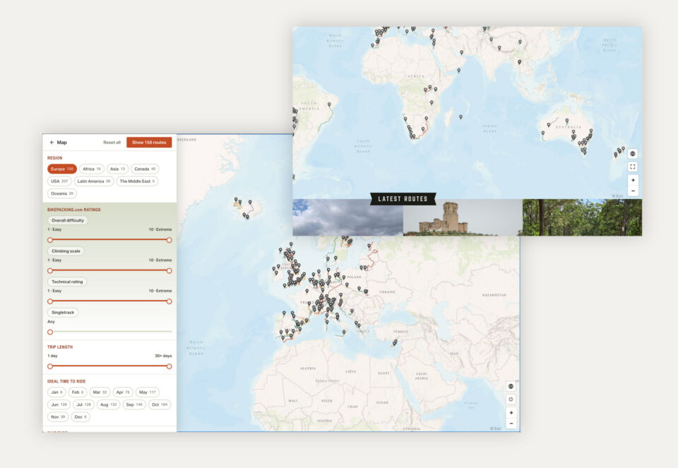 Bikepacking Routes Map Updates