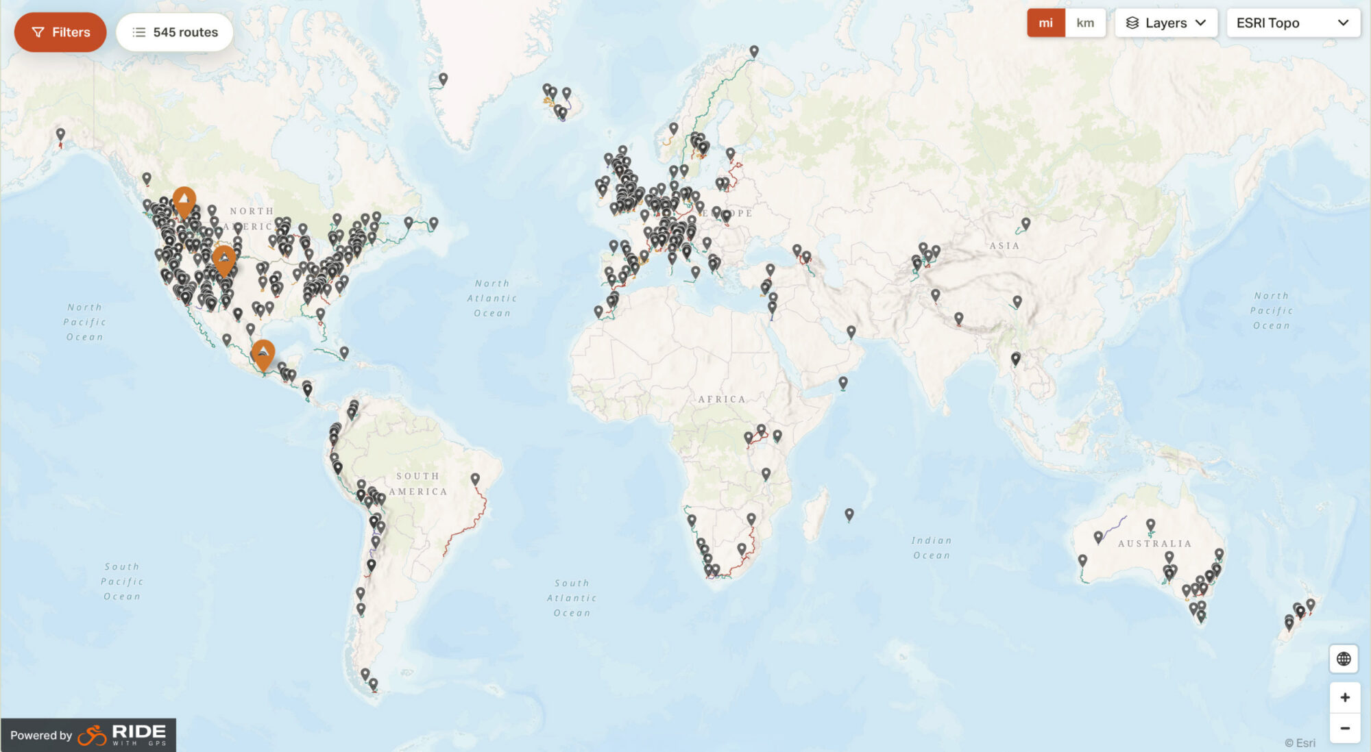 New Bikepacking Routes Map