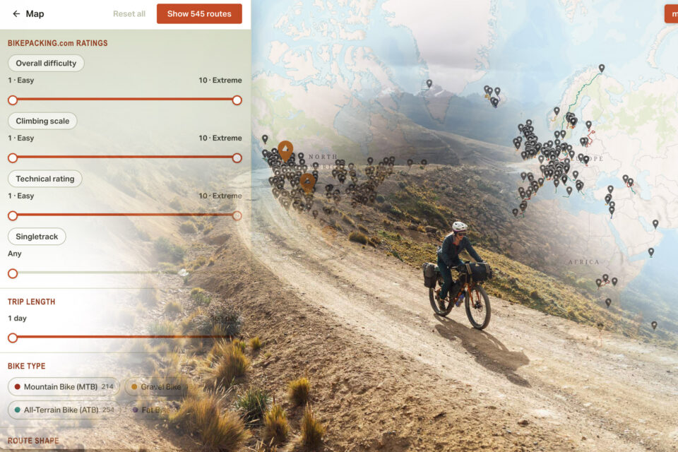 New Bikepacking Routes Map