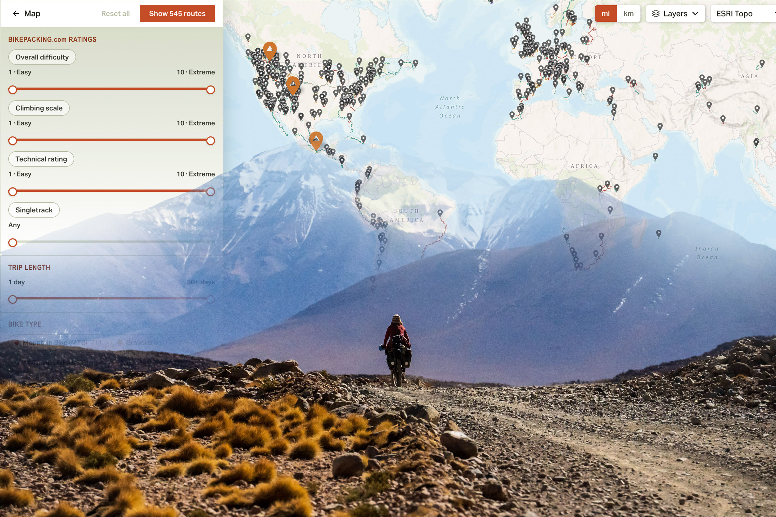 New Bikepacking Routes Map
